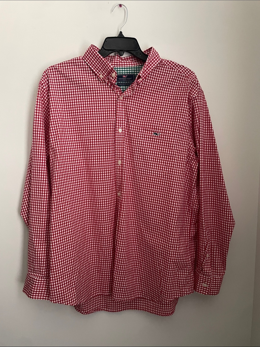 Vineyard Vines Red and White Gingham Button-Down Shirt - Men's